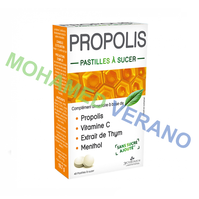 Propolis Sans Sucre 40 Pastilles à Sucer